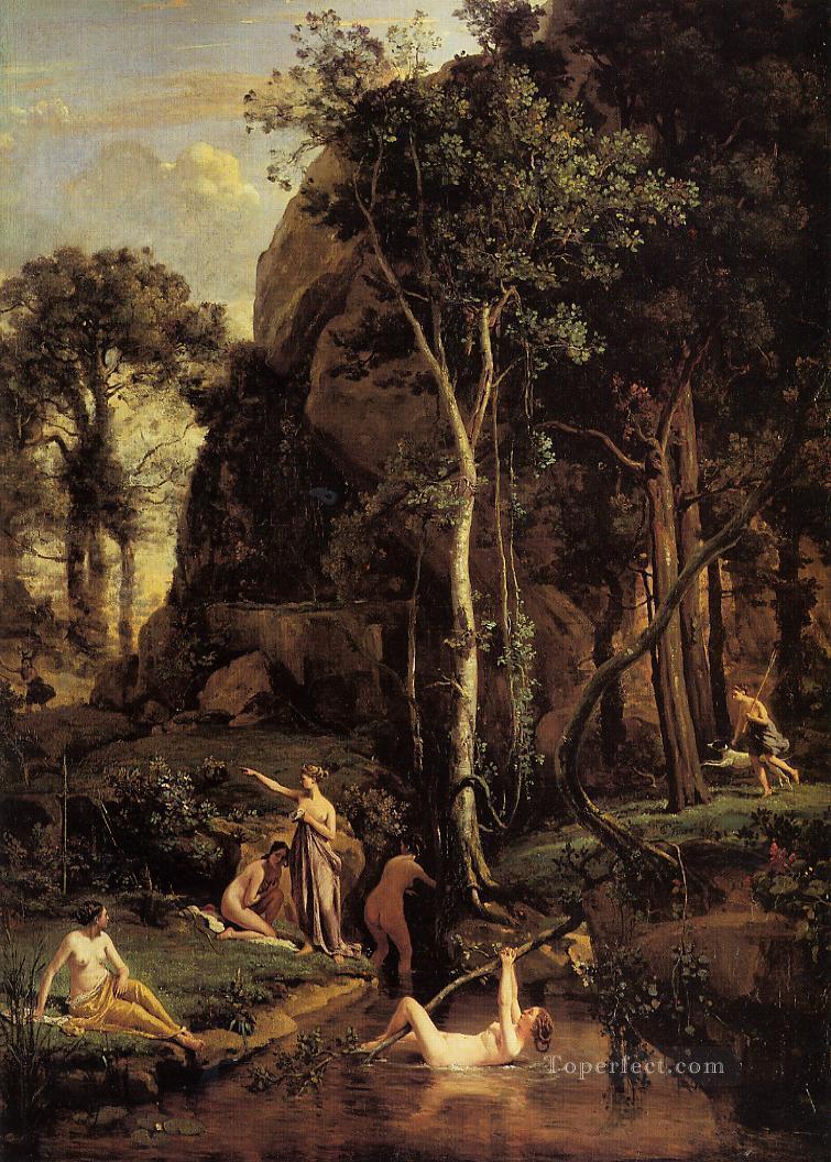 Diana sorprendida por su baño al aire libre Romanticismo Jean Baptiste Camille Corot Pintura al óleo